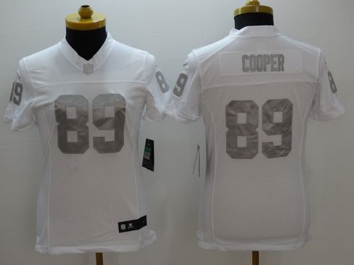 Nike Raiders #89 Amari Cooper White Women's Stitched NFL Limited Platinum Jersey